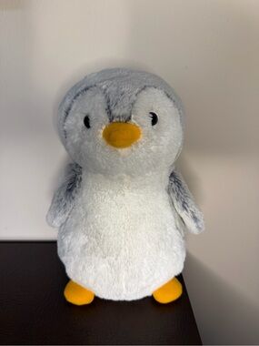 Plush Penguin Stuffed Animal - Gray & White with Yellow Beak and Feet